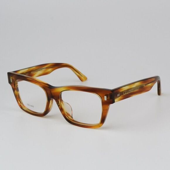 NEW Celine CL50011F 056 Stripped Havana Geometric Women Eyeglasses CL 50011f - Picture 1 of 9
